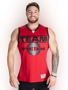 Better Bodies Red Iron Mesh Tank Top Jersey Men's M Weightlifting Gym Train EXC!